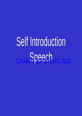 Self Introduction Speech pdf ppt free
